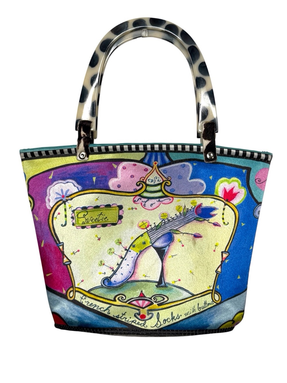 90s Y2K Wendy Costa x Rod Rojas Art To Wear Whimsical Shoe Print Bag - Picture 2 of 5
